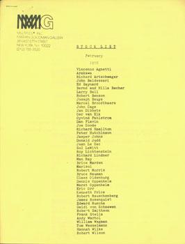 Bild des Verkufers fr Multiples Stock List: February 1978. zum Verkauf von Wittenborn Art Books