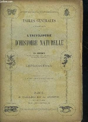 Seller image for TABLES GENERALES ALPHABETIQUES DE L'ENCYCLOPEDIE D'HISTOIRE NATURELLE - LEPIDOPTERES EDITION FIRMIN DIDOT ET CIE. for sale by Le-Livre