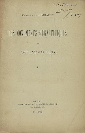 Seller image for Les monuments mgalithiques de Solwaster for sale by Librairie Archaion