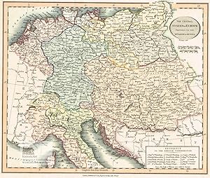 The Central States of Europe Previous to the Invasion of Russia. Landkarte von Deutschland, Polen...