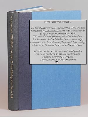 'The Mint' and Later Writings About Service Life The publisher's quarter blue goatskin binding, L...