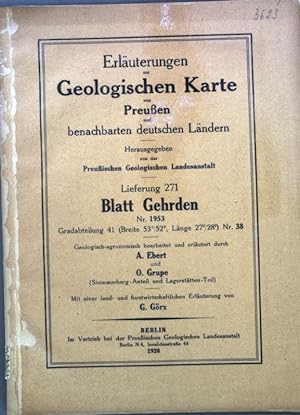 Seller image for Erluterungen zur Geologischen Karte von Preuen und benachbarten deutschen Lndern, Lieferung 271 Blatt Gehrden Nr. 1953; for sale by books4less (Versandantiquariat Petra Gros GmbH & Co. KG)