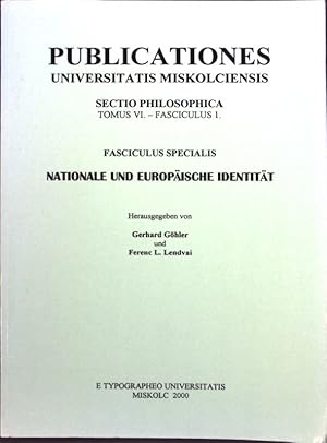 Bild des Verkufers fr Verfassungspatriotismus ernstgenommen; in: Publicationes Universitatis Miskolciensis, Sectio Philosophica, Tomus VI., Fasiculus 1; zum Verkauf von books4less (Versandantiquariat Petra Gros GmbH & Co. KG)