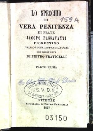 Bild des Verkufers fr Lo specchio di vera penitenza zum Verkauf von books4less (Versandantiquariat Petra Gros GmbH & Co. KG)