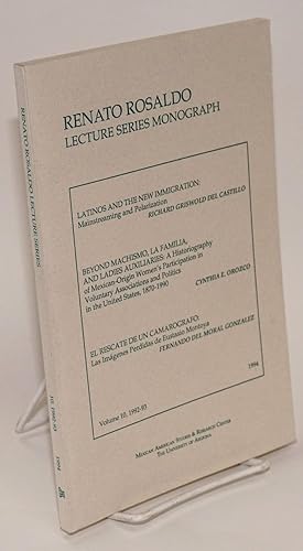 Seller image for Renato Rosaldo lecture series monograph; vol. 10, series 1992-93 for sale by Bolerium Books Inc.