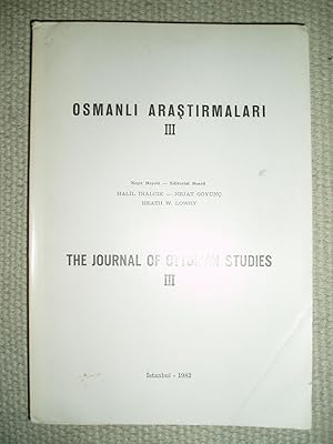 Osmanli arastirmalari / The Journal of Ottoman Studies : III