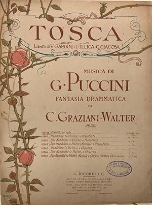 Bild des Verkufers fr TOSCA" DI GIACOMO PUCCINI (1900). Spartito originale con coperta illustrata in policromia da A.Montalti. 1900 circa. zum Verkauf von studio bibliografico pera s.a.s.