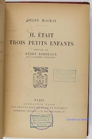 Immagine del venditore per Il tait trois petits enfants venduto da Librairie du Bassin