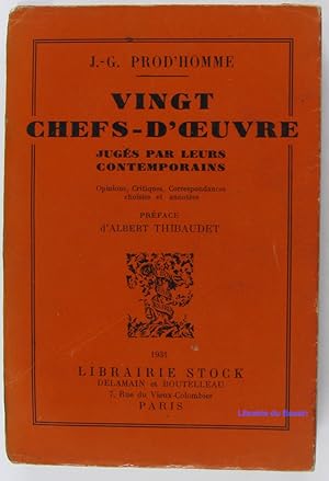 Imagen del vendedor de Vingt chefs-d'oeuvre jugs par leurs contemporains a la venta por Librairie du Bassin