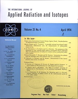 Seller image for Determination of the reactor neutron cross section of nickel-63; in: Vol. 25 No. 4 The International Journal of Applied Radiation and Isotopes; for sale by books4less (Versandantiquariat Petra Gros GmbH & Co. KG)