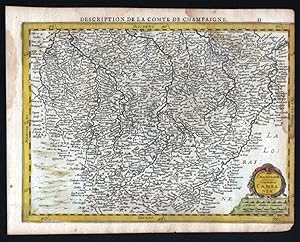 Bild des Verkufers fr Champagne comitatus Campania" - Champagne France Mercator map Karte gravure zum Verkauf von Antiquariat Steffen Vlkel GmbH