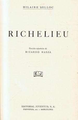 Imagen del vendedor de RICHELIEU a la venta por Librera Torren de Rueda