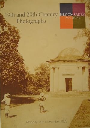 Catalogue of 19th and 20th century photographs. To be sold by auction.