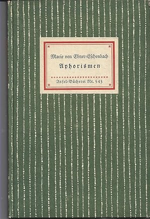 Bild des Verkufers fr Aphorismen. zum Verkauf von Versandantiquariat Alraune