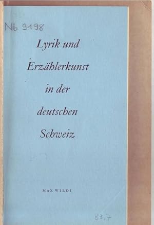 Imagen del vendedor de Lyrik und Erzhlerkunst in der deutschen Schweiz a la venta por Graphem. Kunst- und Buchantiquariat