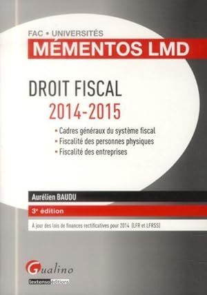 droit fiscal ; 2014-2015 (3e édition)