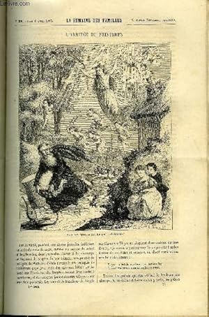 Imagen del vendedor de LA SEMAINE DES FAMILLES 5EME ANNEE N27 - L'ARRIVEE DU PRINTEMPS DE FELIX-HENRI, L'OISEAU DU BON DIEU V DE GABRIELLE D'ETHAMPES, CRITIQUE - NOUVELLES FABLES ET CONTES DE N., LA COMEDIE DES CHEMINS DE FER II DE AMEDEE AUFAUVRE a la venta por Le-Livre