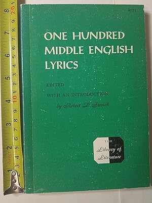 Immagine del venditore per One hundred Middle English lyrics, edited with an introd. by Robert D. Stevick venduto da Early Republic Books