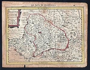 Bild des Verkufers fr Belovacium comitatus" - Beauvaisis Beaucais Pontoise Mercator map Karte gravure carte zum Verkauf von Antiquariat Steffen Vlkel GmbH