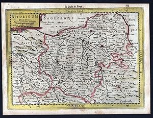 Bild des Verkufers fr "Biturgum ducatus" - Berry Bourges Vierzon Chateauroux Mercator map Karte gravure zum Verkauf von Antiquariat Steffen Vlkel GmbH