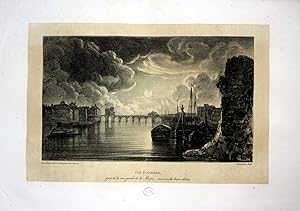 Bild des Verkufers fr Vue D Angers prise de la rive gauche de la Maine pris a vis la basse chaine" - Angers Ansicht vue view Lithographie Litho Dagnan zum Verkauf von Antiquariat Steffen Vlkel GmbH