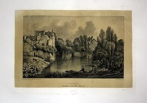 Bild des Verkufers fr A Saumur tourelle dite de la Ruine Blanche" - Saumur Ruine Ansicht vue view Lithographie Litho Dagnan zum Verkauf von Antiquariat Steffen Vlkel GmbH