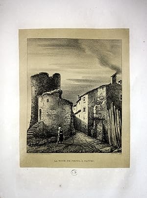 "La Tour de Pirmil a Nantes" - Chateau de Pirmil Turm tour Nantes Lithographie Litho Dagnan