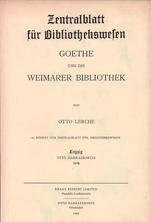 Goethe und die Weimarer Bibliothek.
