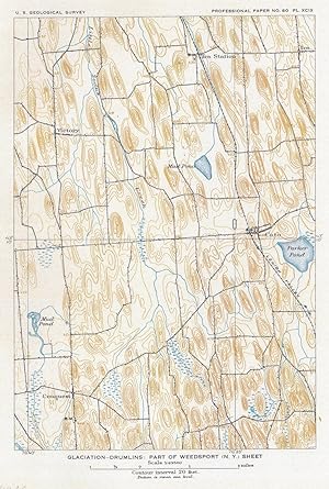 Seller image for Glaciation-drumlins: Part of Weedsport (N.Y.) sheet (=Cato). for sale by Antiquariat Ruthild Jger