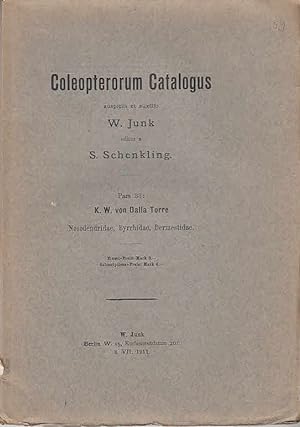 Coleopterorum Catalogus / auspiciis et auxilio W. Junk ed. a S. Schenkling 33: Nosodendridae, Byr...