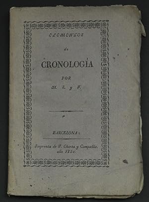 Bild des Verkufers fr Elementos de cronologa. Por M. S. y F. zum Verkauf von Andarto B.