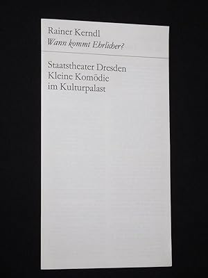 Bild des Verkufers fr Programm Staatstheater Dresden, Kleine Komdie im Kulturpalast 1974/75. Regie: Rudolf Donath, Ausstattung: Peter Friede, Musik: Rainer Kunad. Mit Gerlind Schulz, Justus Fritzsche, Helga Werner, Lothar Krompholz, Heinz-Karl Konrad zum Verkauf von Fast alles Theater! Antiquariat fr die darstellenden Knste