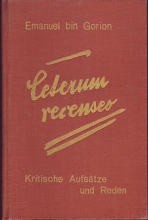 Imagen del vendedor de Ceterum recenseo. Kritische Aufstze und Reden. a la venta por Graphem. Kunst- und Buchantiquariat