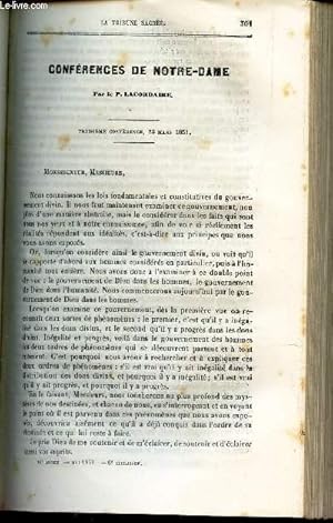 Seller image for CONFERENCES DE NOTRE DAME : 3e conference "Notre capital Divin" / Conferences de l'Assomption : 2e conference : "la raison philosiphique ." / Discours sur l'Apostolat/ Sermon sur la Vierge / Sermon pour la fete des bienheureux apotres St Pierre et St P. for sale by Le-Livre