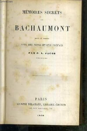 Bild des Verkufers fr MEMOIRES SECRETS DE BACHAUMONT zum Verkauf von Le-Livre