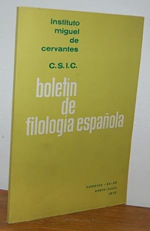 Immagine del venditore per Instituto Miguel de Cervantes (C.S.I.C.) BOLETN DE FILOLOGA ESPAOLA. Ao X. Nm.34-35 - 1970 venduto da EL RINCN ESCRITO