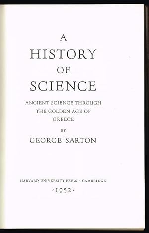History of Science: Ancient Science Through the Golden Age of Greece