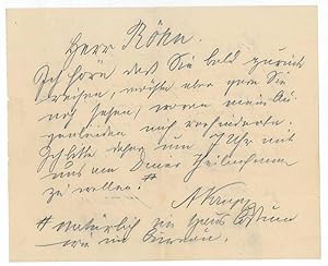 Bild des Verkufers fr Eigenh. Brief mit U. zum Verkauf von Antiquariat INLIBRIS Gilhofer Nfg. GmbH