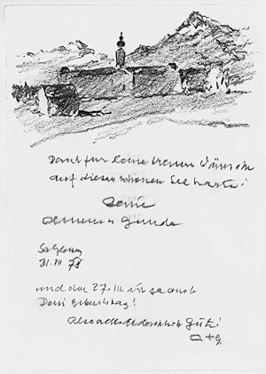 Immagine del venditore per Eigenh. Brief mit U. ("Clemens Gunda") und 2 Weihnachtskarten mit eh. Gruzeile und U. venduto da Antiquariat INLIBRIS Gilhofer Nfg. GmbH