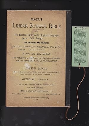 Image du vendeur pour Magil's LINEAR SCHOOL BIBLE, or The Hebrew Bible in its Original Language Self Taught. GENESIS mis en vente par Meir Turner