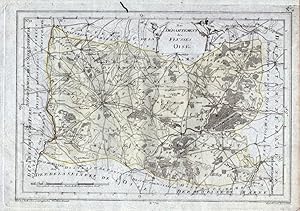 Bild des Verkufers fr Das Departement des Flusses Oise - Oise Beauvais Compiegne Clermont - carte gravure map Karte engraving. zum Verkauf von Antiquariat Steffen Vlkel GmbH