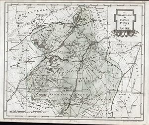 Bild des Verkufers fr Das Departement der Flsse Eure und Loire - Eure-et-loire Chartres Bonneval Dreux - carte gravure map Karte engraving. zum Verkauf von Antiquariat Steffen Vlkel GmbH