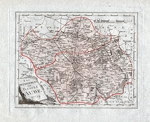 Bild des Verkufers fr Das Departement des Flusses Aube Nr. 739 - Aube Troyes Arcis Romilly-sur-Seine - carte gravure map Karte engraving. zum Verkauf von Antiquariat Steffen Vlkel GmbH