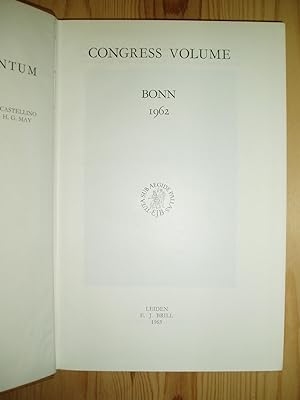 Seller image for Congress Volume : Bonn 1962 for sale by Expatriate Bookshop of Denmark