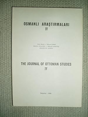 Osmanli arastirmalari / The Journal of Ottoman Studies : IV