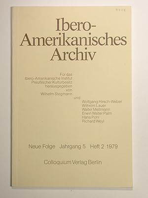 Imagen del vendedor de The population of Lima, 1593-1637; Lexographie des amerikanischen Spanisch; The Prose Style of Roberto Arlt; The Fifteen-Year-Periods in Villa-Lobos's Life.Ibero-Amerikanisches Archiv, Jahrgang 5, Heft 2. a la venta por Versandantiquariat Christine Laist