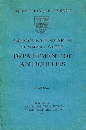Ashmolean Museum Summary Guide , Department Of Antiquities :