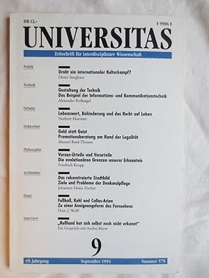 Universitas : Zeitschrift für interdisziplinäre Wissenschaft ; 49. Jahrgang, Heft 9