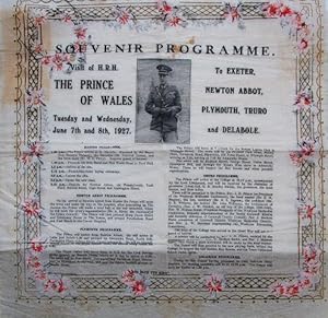 SOUVENIR PROGRAMME: VISIT OF H.R.H. THE PRINCE OF WALES TO EXETER, NEWTON ABBOT, PLYMOUTH, TRURO ...