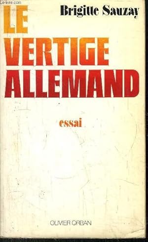 Bild des Verkufers fr LE VERTIGE ALLEMAND zum Verkauf von Le-Livre